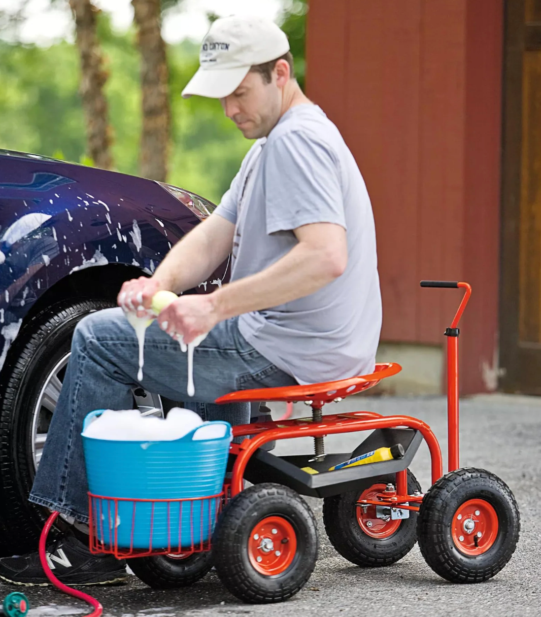 Deluxe Tractor Scoot with Bucket Basket